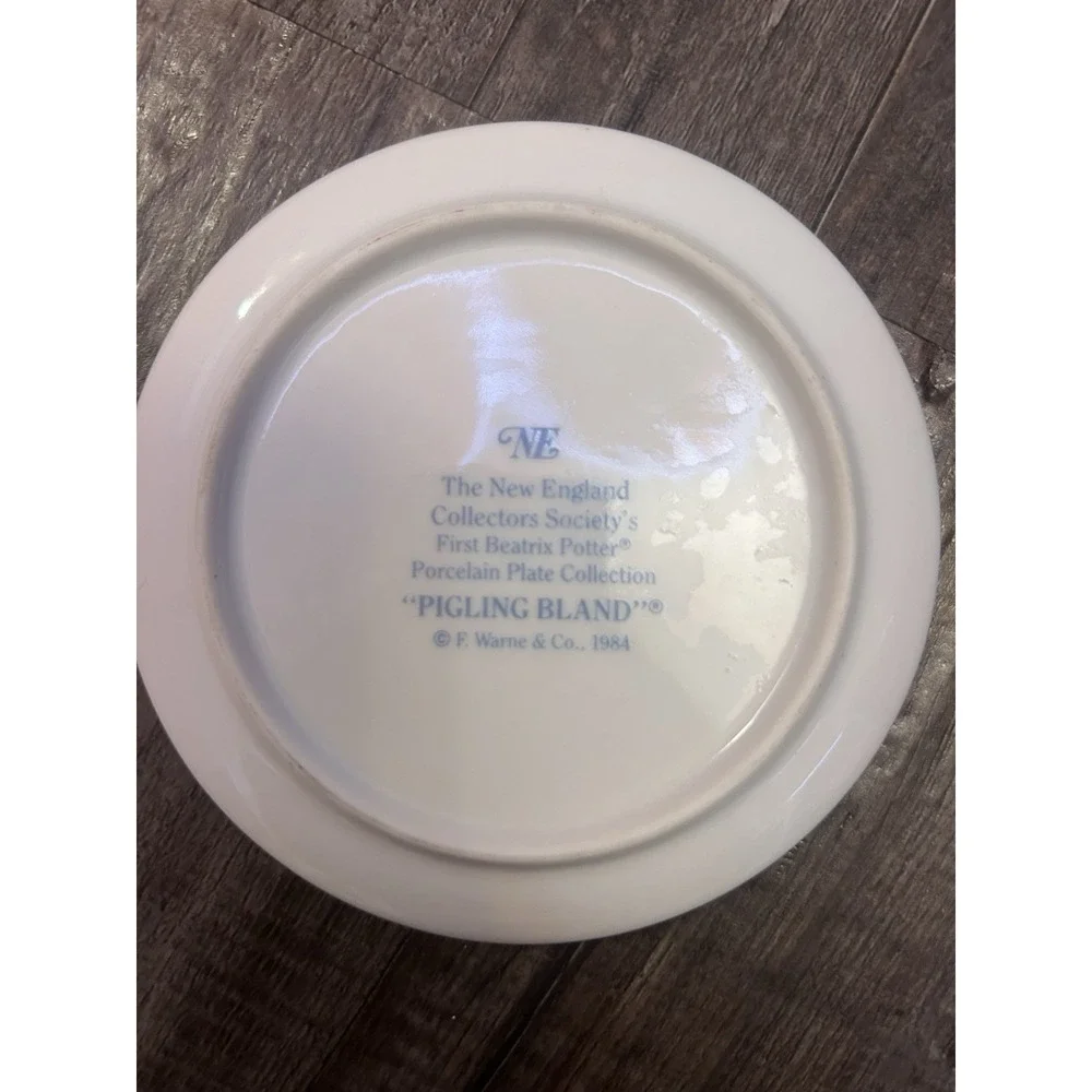 NE Beatrix Potter Pigling Bland Porcelain Collector Plate 1984 First Issue